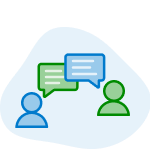 icon illustration of two people talking