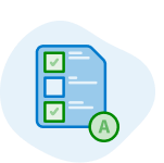 icon illustration of a graded test